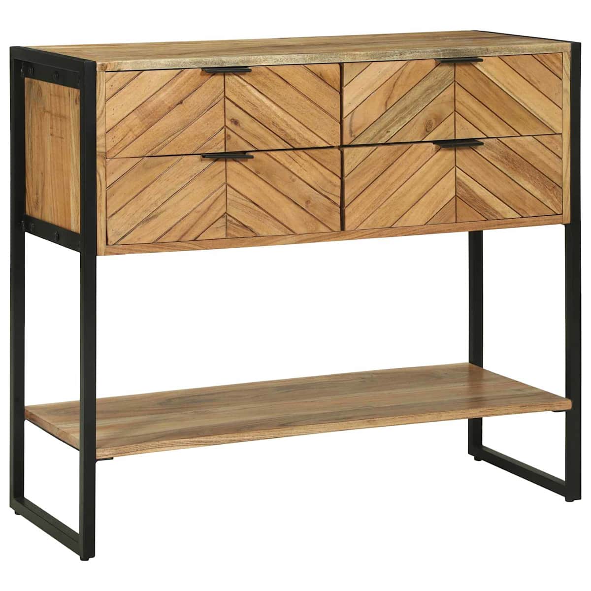 Konsolbord med skuffe Brun 90 x 35 x 80 cm Massivt Akacietræ - Billede 2
