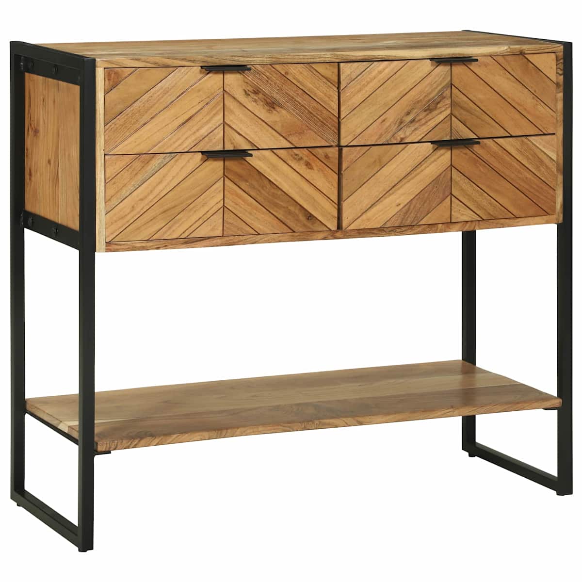 Konsolbord med skuffe Brun 90 x 35 x 80 cm Massivt Akacietræ - Billede 3