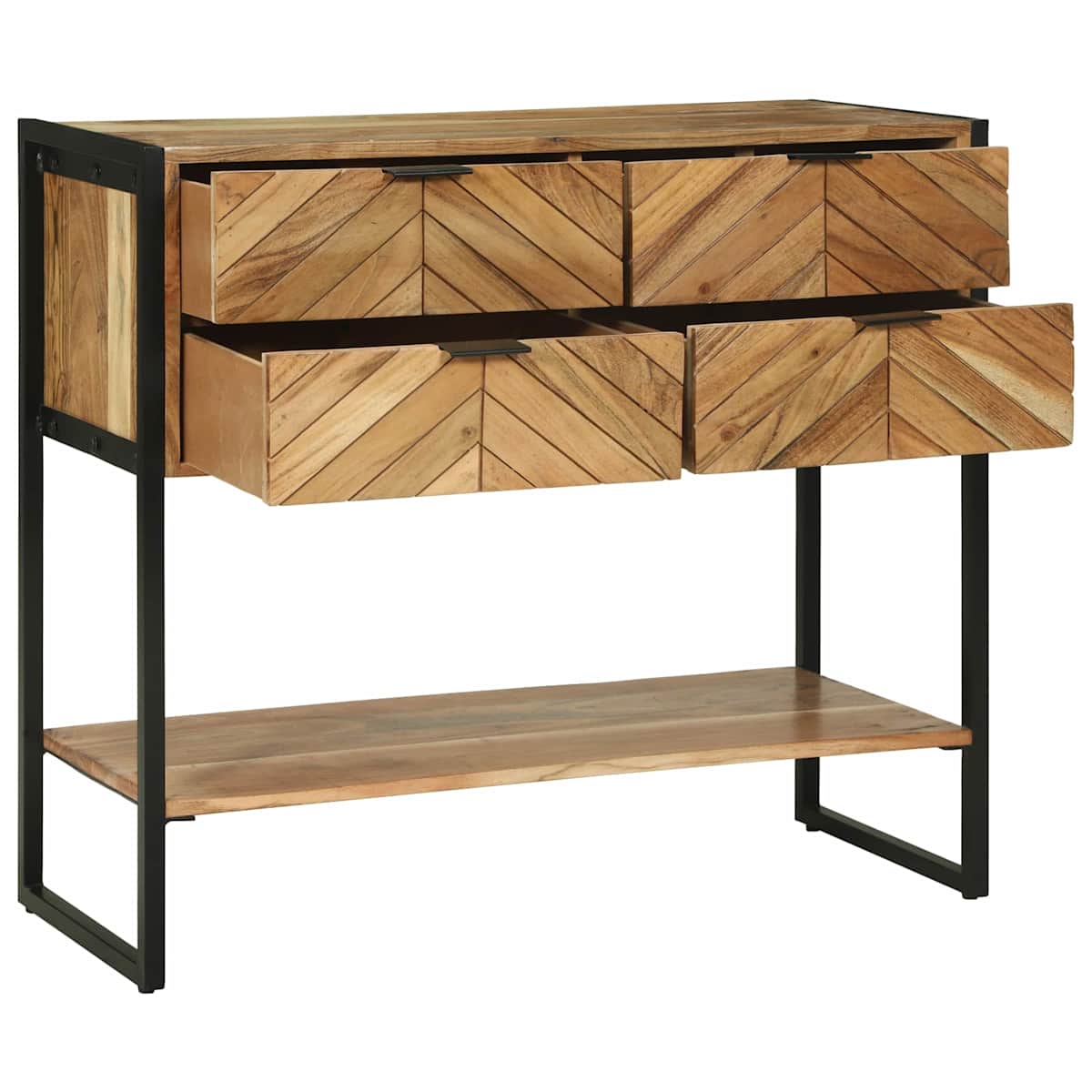 Konsolbord med skuffe Brun 90 x 35 x 80 cm Massivt Akacietræ - Billede 4