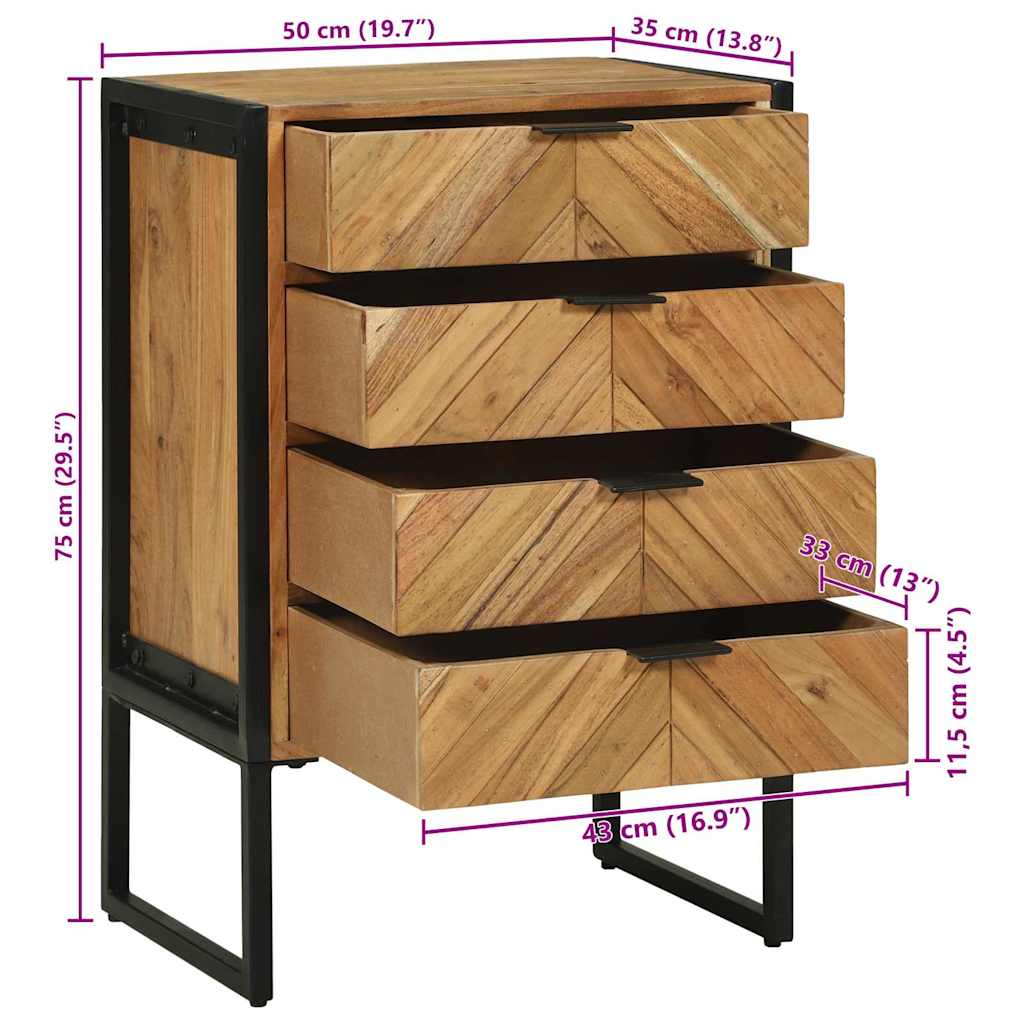 Dressoir 50 x 35 x 75 cm Massief acaciahout image 14