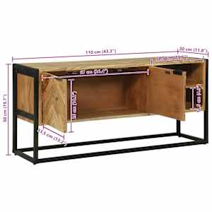 Televizní skříň Hnědá 110 x 30 x 50 cm Masivní akátové dřevo - obrázek 12
