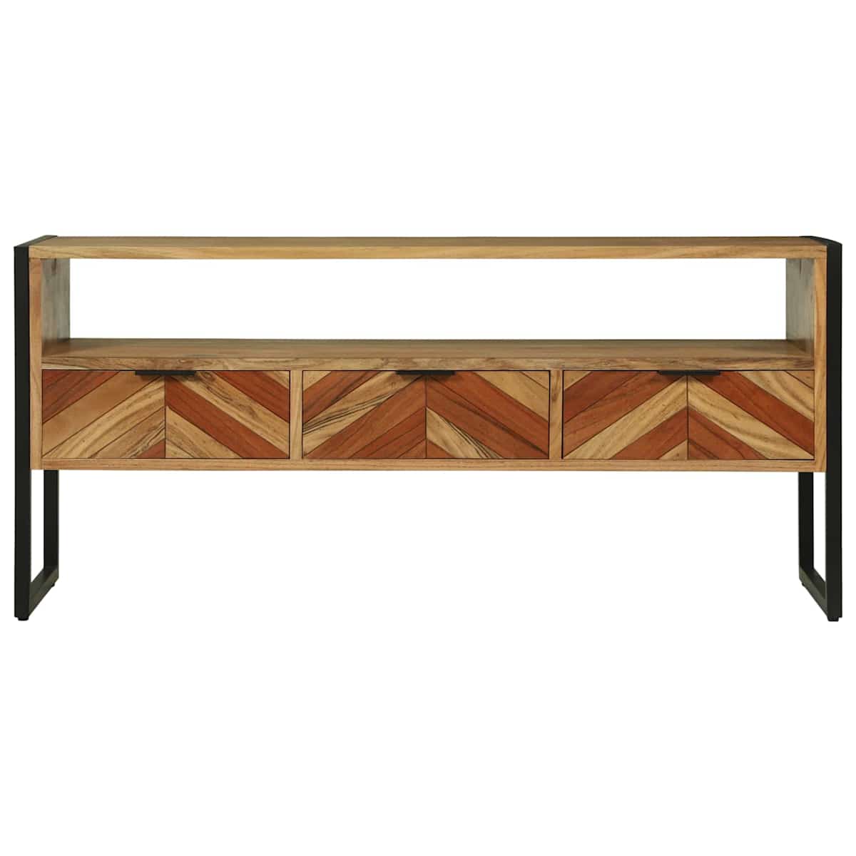 TV-skab med skuffe Brun 100 x 35 x 50 cm Massivt Akacietræ - Billede 5