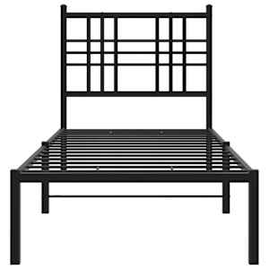 Kovový rám postele s čelem černý 75 x 190 cm - obrázek 4