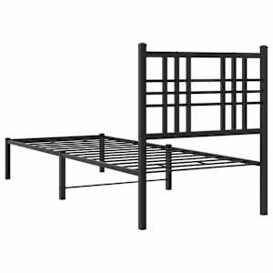Kovový rám postele s čelem černý 75 x 190 cm - obrázek 6