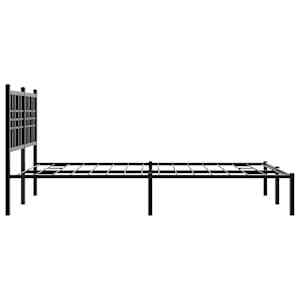 Kovový rám postele s čelem černý 140 x 200 cm - obrázek 5