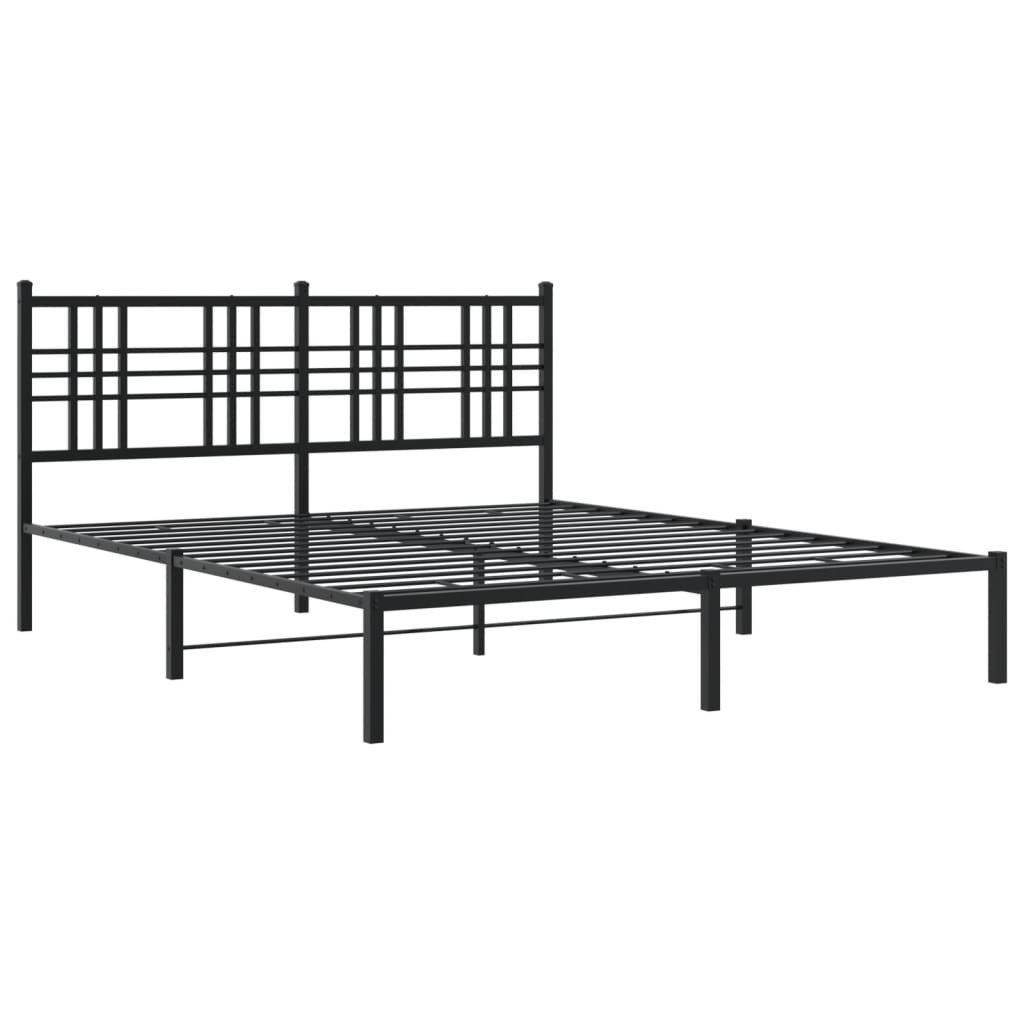 Thumbnail - vidaXL Bettgestell mit Kopfteil Metall Schwarz 150x200 cm