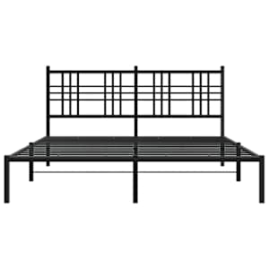 Kovový rám postele s čelem černý 150 x 200 cm - obrázek 4