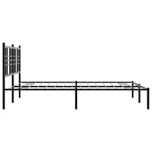 Kovový rám postele s čelem černý 150 x 200 cm - obrázek 5