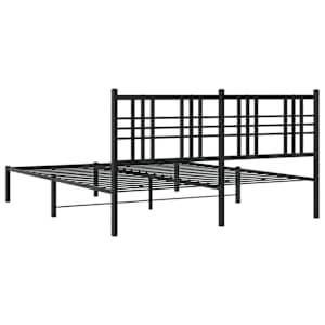 Kovový rám postele s čelem černý 150 x 200 cm - obrázek 6