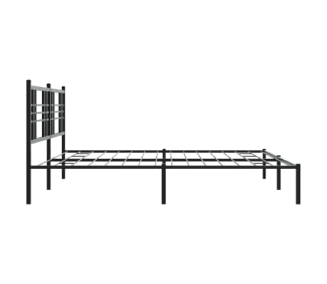 vidaXL Bedframe met hoofd- en voeteneinde metaal zwart 193x203 cm, tweepersoonsbed, bedombouw, logeerbed, bed, ledikant, bed frame, metalen bedframe