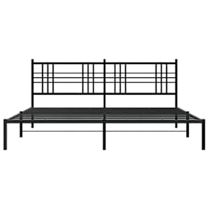 Kovový rám postele s čelem černý 200 x 200 cm - obrázek 4