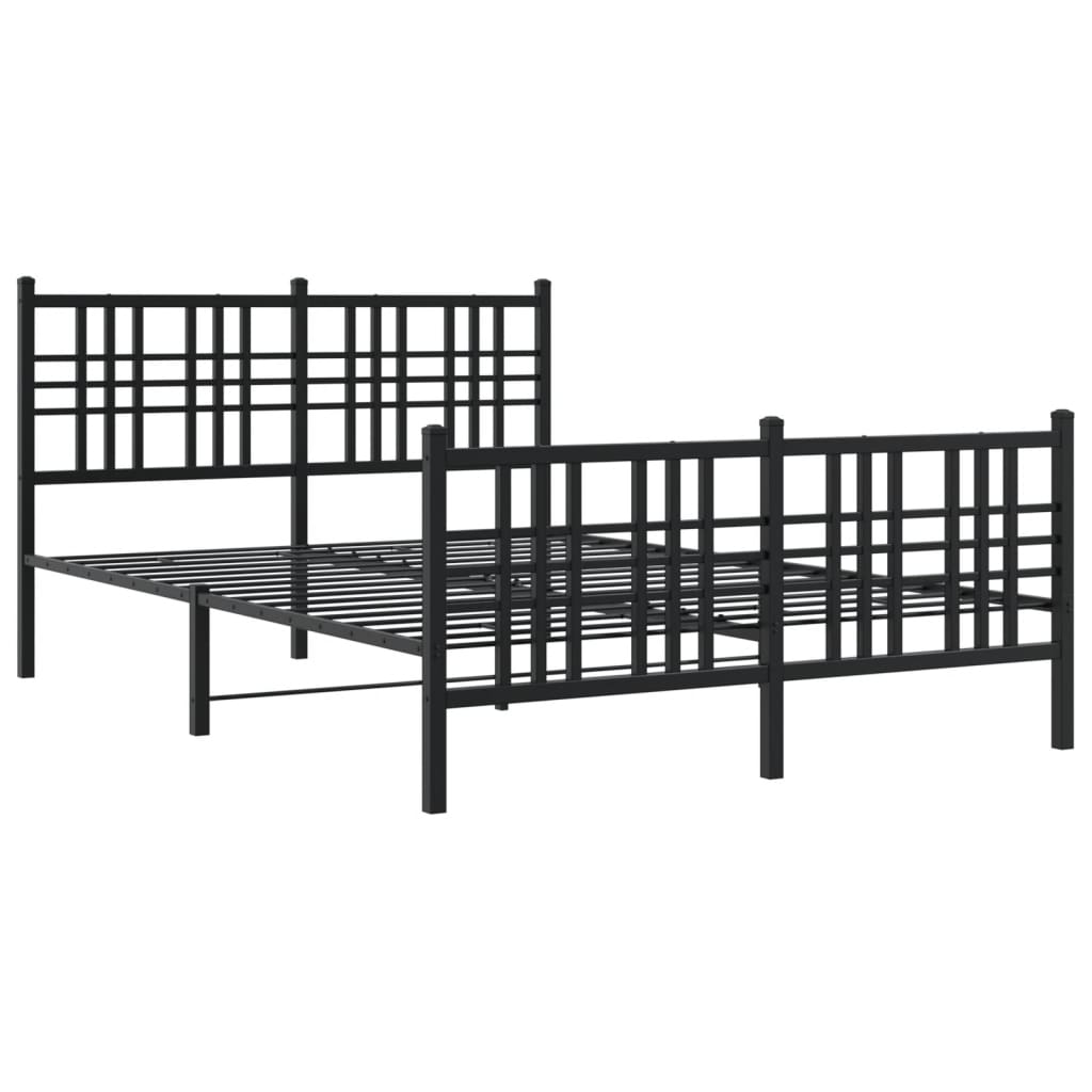 vidaXL Bedframe met hoofd- en voeteneinde metaal zwart 120x190 cm afbeelding