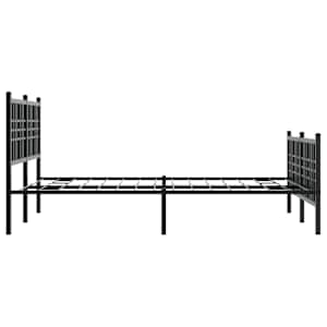 Kovový rám postele s hlavovým a nožním čelem černý 120 x 200 cm - obrázek 5