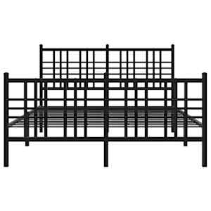 Kovový rám postele s hlavovým a nožním čelem černý 140 x 200 cm - obrázek 4