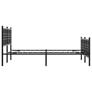 Kovový rám postele s hlavovým a nožním čelem černý 140 x 200 cm - obrázek 5