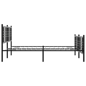 Kovový rám postele s hlavovým a nožním čelem černý 150 x 200 cm - obrázek 5