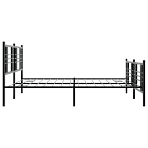 Kovový rám postele s hlavovým a nožním čelem černý 183 x 213 cm - obrázek 5