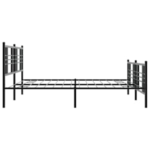 Kovový rám postele s hlavovým a nožním čelem černý 200 x 200 cm - obrázek 5