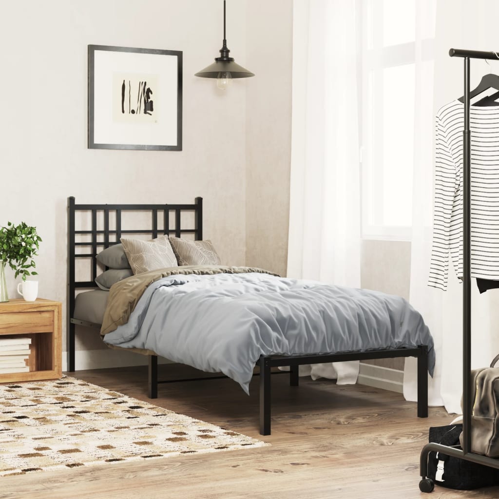 vidaXL Hoofdbord 75 cm metaal zwart afbeelding