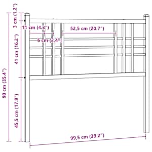 Kovové náhradní čelo postele černé 100 cm - obrázek 6