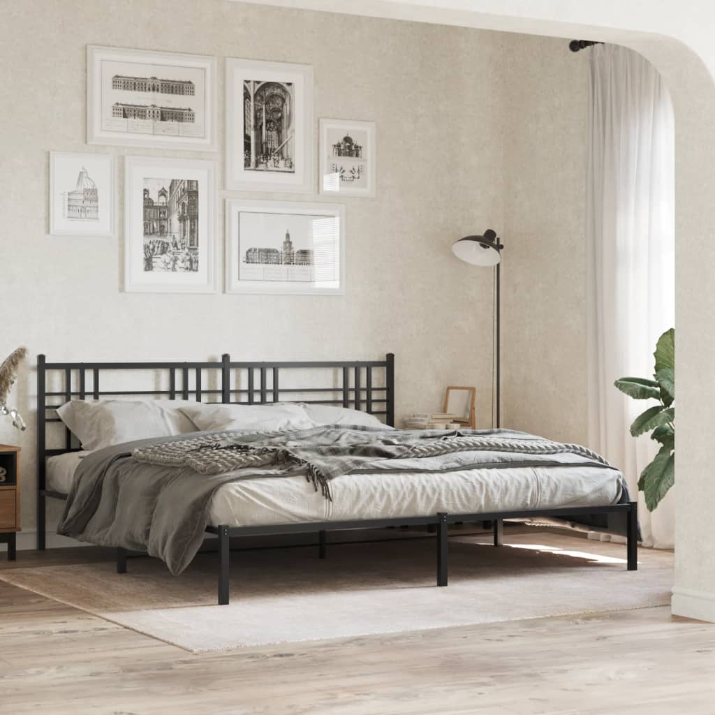 vidaXL Hoofdbord 193 cm metaal zwart afbeelding