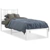 vidaXL metallist voodiraam peatsiga, valge, 80x200 cm