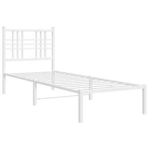 Kovový rám postele s čelem bílý 80 x 200 cm - obrázek 3