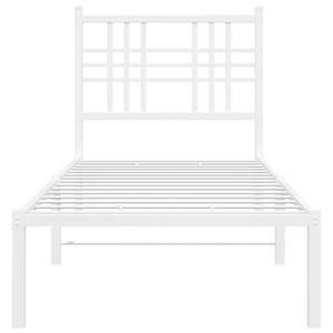 Kovový rám postele s čelem bílý 80 x 200 cm - obrázek 4