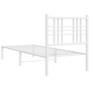 Kovový rám postele s čelem bílý 80 x 200 cm - obrázek 6