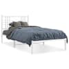vidaXL metallist voodiraam peatsiga, valge, 90 x 190 cm