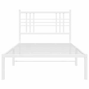 Kovový rám postele s čelem bílý 100 x 200 cm - obrázek 4