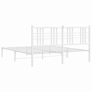 Kovový rám postele s čelem bílý 150 x 200 cm - obrázek 6