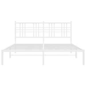 Kovový rám postele s čelem bílý 160 x 200 cm - obrázek 4