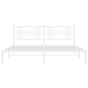 Kovový rám postele s čelem bílý 180 x 200 cm - obrázek 4