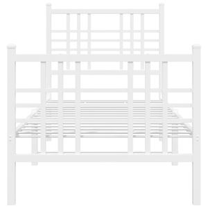 Kovový rám postele s hlavovým a nožním čelem bílý 80 x 200 cm - obrázek 4