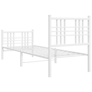 Kovový rám postele s hlavovým a nožním čelem bílý 80 x 200 cm - obrázek 6