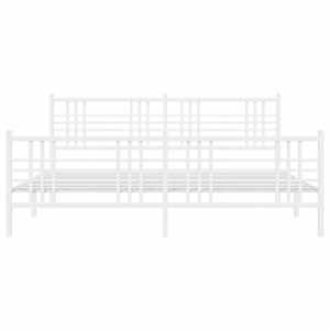 Kovový rám postele s hlavovým a nožním čelem bílý 180 x 200 cm - obrázek 4