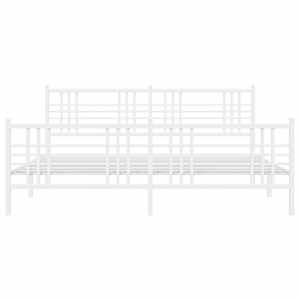 Kovový rám postele s hlavovým a nožním čelem bílý 183 x 213 cm - obrázek 4