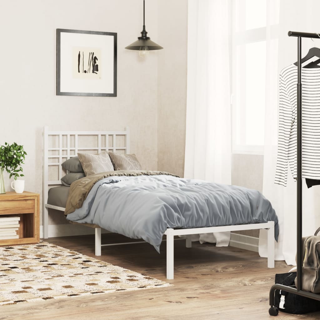vidaXL Hoofdbord 80 cm metaal wit afbeelding