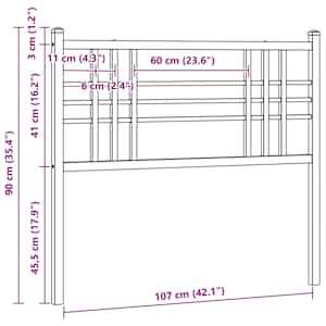 Kovové náhradní čelo postele bílé 107 cm - obrázek 6