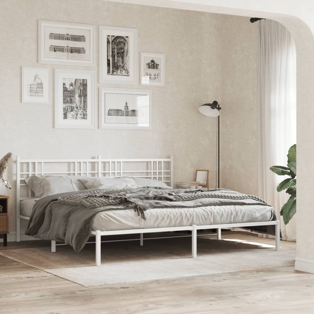 vidaXL Hoofdbord 193 cm metaal wit afbeelding