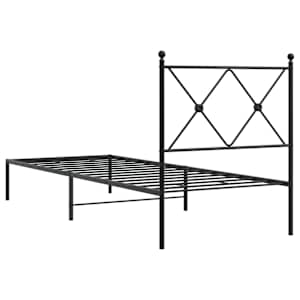 Kovový rám postele s čelem černý 75 x 190 cm - obrázek 6