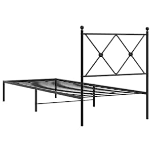 Kovový rám postele s čelem černý 80 x 200 cm - obrázek 6