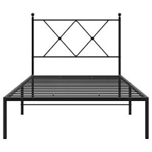 Kovový rám postele s čelem černý 90 x 190 cm - obrázek 4