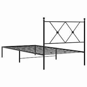 Kovový rám postele s čelem černý 90 x 190 cm - obrázek 6