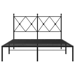 Kovový rám postele s čelem černý 120 x 190 cm - obrázek 4