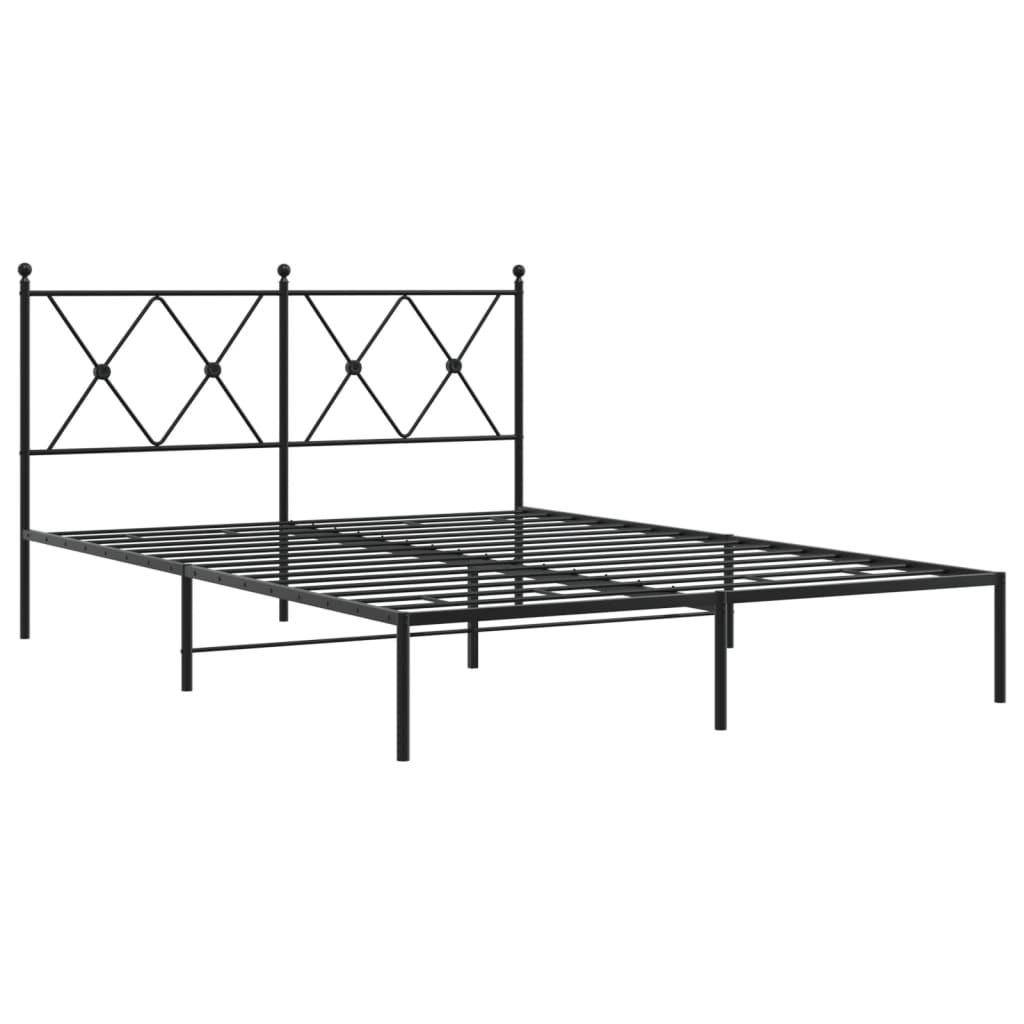 Thumbnail - vidaXL Bettgestell mit Kopfteil Metall Schwarz 140x200 cm