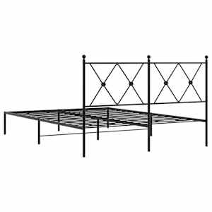 Kovový rám postele s čelem černý 140 x 200 cm - obrázek 6