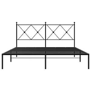 Kovový rám postele s čelem černý 150 x 200 cm - obrázek 4