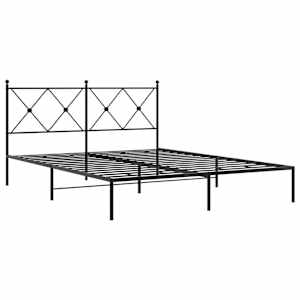 Kovový rám postele s čelem černý 160 x 200 cm - obrázek 3